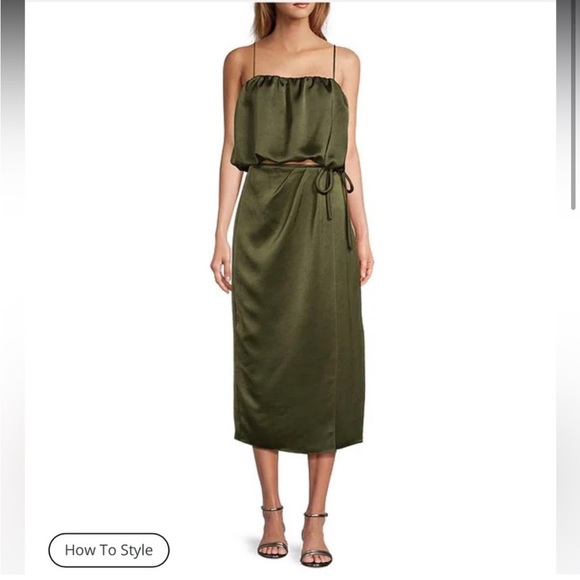 FULL SET liz damrich x antonio melani green skirt and top - Picture 2 of 14